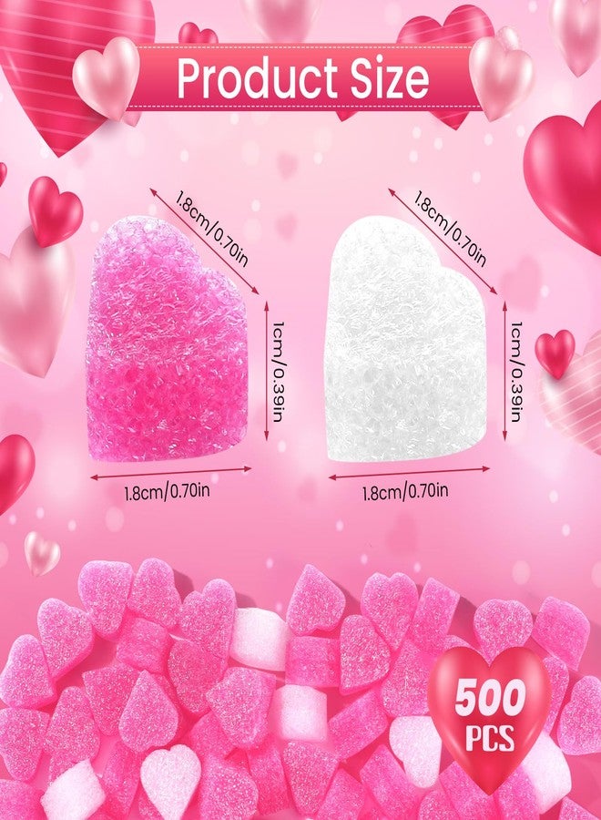 EORTA 500 Pieces Gift Box Filler Shreds Mini Heart Foam Beads Gift Basket Filler Bedding Pearl Wool Material by EORTA for Crafts DIY Package Packing Decoration Party Wedding Supply, Pink - Image 2